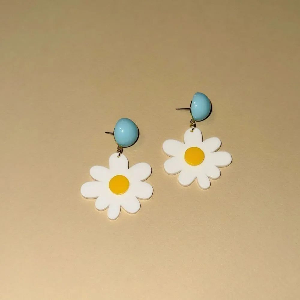 Flower drop earrings N915